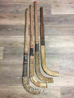 4 Vintage Wood Rink Hockey Sticks Sports RENO INTERNATIONAL SKATE Sonny Winburn