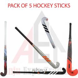 ADIDAS Field Hockey Pack of 5 Sticks Deal, 36.5 & 37.5 + Free Grip & Bag