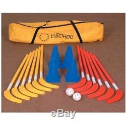 Eurohoc Uni Hoc Junior Indoor Hockey Set Sticks Cones Balls & Bag