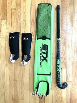 Field Hockey 35 Stick Set STX Electric Lacrosse Stx BAG Green Shin Guards Sport