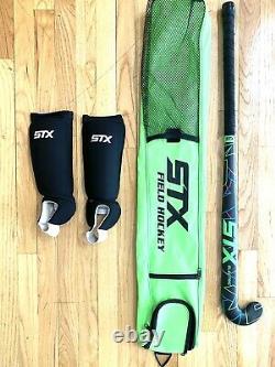 Field Hockey 35 Stick Set STX Electric Lacrosse Stx BAG Green Shin Guards Sport