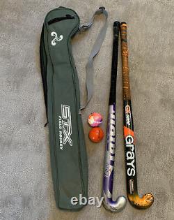 Field Hockey GX5000 Grays & T800 Talon Sticks 2 CranBarry Balls & Case