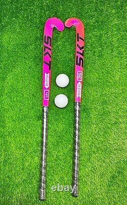 Field Hockey Stick Duo With Ball (pink Colour) Size 37.5 Skt