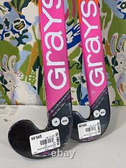 LOT OF 2 NEW Grays GX1000 Ultrabow Field Hockey Stick Qty 2 Pink/Black Size 38