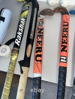 Lot 7 Field Hockey Sticks 5 Balls, Bag, Tape, Shin Guards