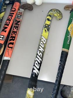 Lot 7 Field Hockey Sticks 5 Balls, Bag, Tape, Shin Guards