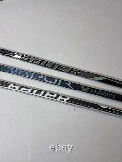 Lot Of 3 Left Handed Bauer Hockey Sticks One20 Nexus400 Vapor Velocity