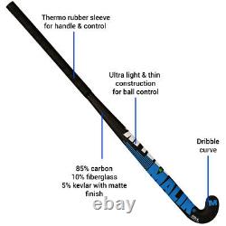 MALIK Field Hockey Stick Blue Indoor / Outdoor Street Hockey Sticks for Youth