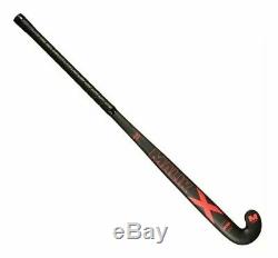 MALIK Field Hockey Stick Heat X-Treme Design Aramid Black and Red 36.5 Inch