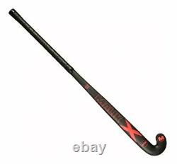 MALIK Field Hockey Stick Heat X-Treme Design Aramid Black and Red 37.5 Inch