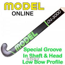 Model Field Hockey Stick CN-3000 Composite Outdoor Low Bow Profile 95% Carbon