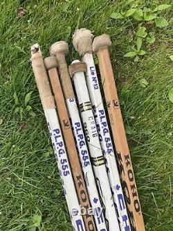 VINTAGE Set of 6 Vintage Wooden Hockey Sticks canada KOHO CHIMO canadian pro